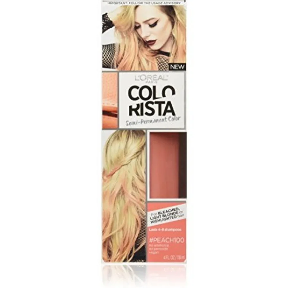 L'Oreal Colorista Semi-Permanent Hair Color Peach Dye Peach100 Pink NEW Loreal
